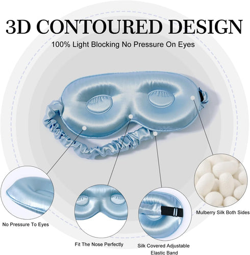 3D 100% 22mm Silk Adjustable Sleep Mask